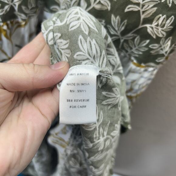 Kaktus Dress Sz XXL Tiered Floral Maxi Cottagecore Tropical Boho Vacation Green - Picture 6 of 7